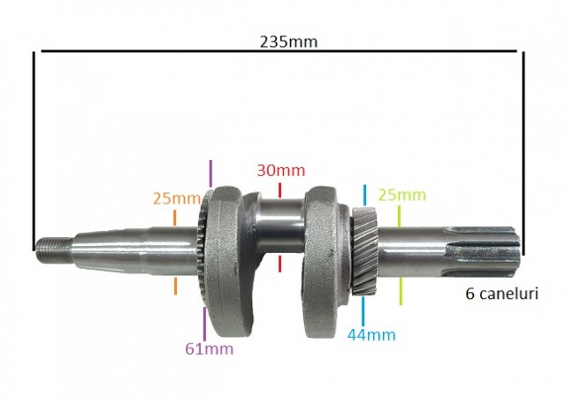 Ambielaj motosapa / motocultor (ax canelat Ø 25mm) 5 - 7 CP [2]