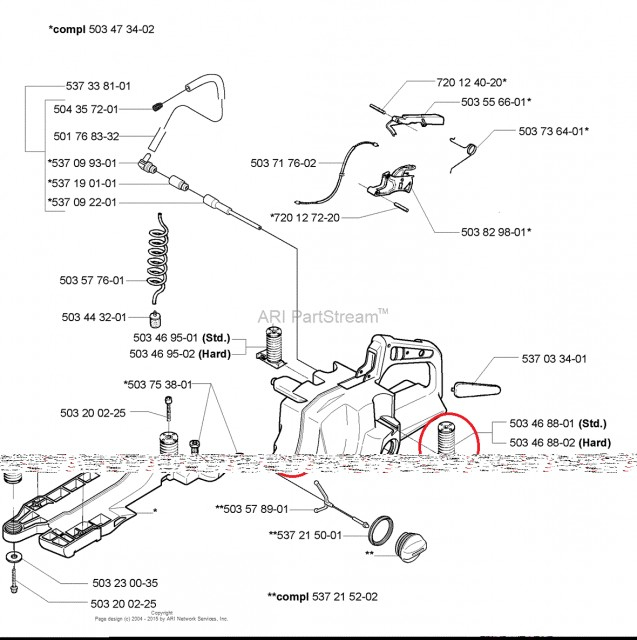 Amortizor drujba Husqvarna 394, 395 stanga [2]
