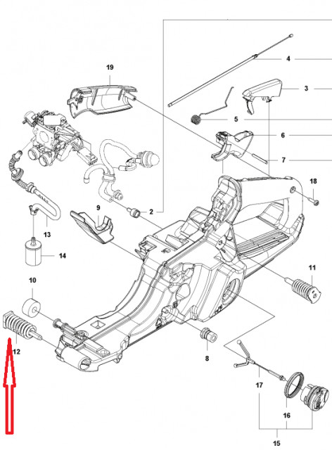 Amortizor fata drujba Husqvarna 565, 572XP [2]