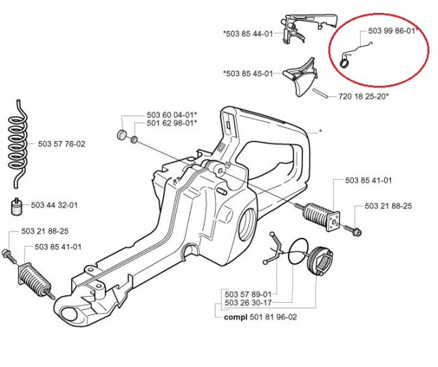 Arc acceleratie Husqvarna 340, 345, 346, 350, 351, 353, 357, 359 [3]
