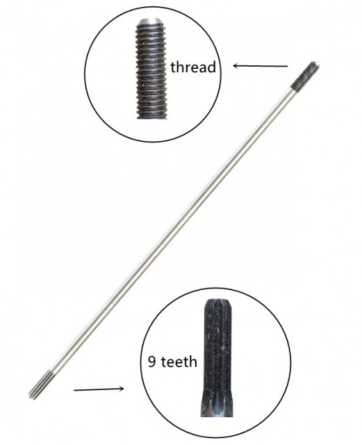Ax angrenaj motocoasa 9 dinti - surub (Ø8mm, 66cm) [2]