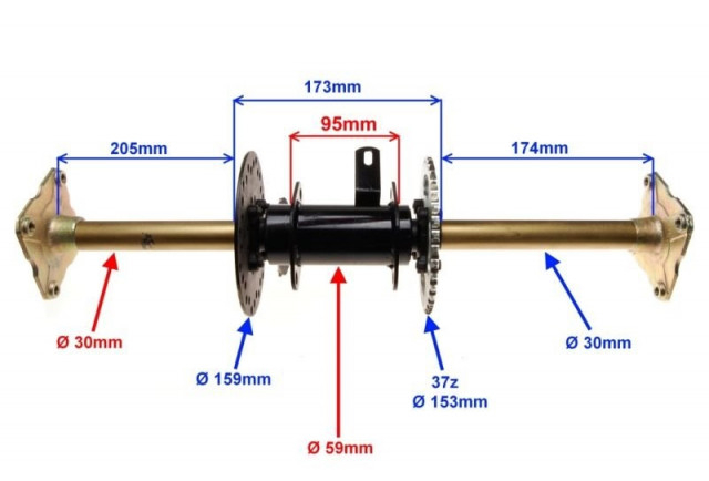 Ax roti spate ATV 90cc - 110cc (model 3) [2]