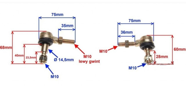 Bieleta de directie cu capete bara ATV 125-250cc (buc) [2]