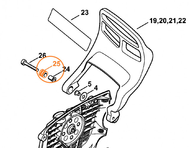 Bucsa maner frana drujba compatibila Stihl MS341, MS362, MS440, MS380 [2]