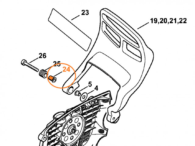 Bucsa maner frana drujba compatibila Stihl MS341, MS362, MS440, MS660 [2]