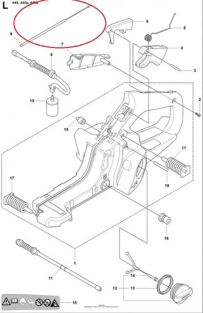 Cablu acceleratie drujba Husqvarna 445, 450 [2]