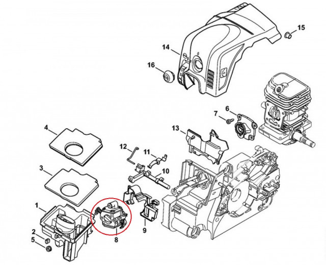 Carburator drujba compatibil Stihl Ms 170, Ms 180 2 MIX [3]