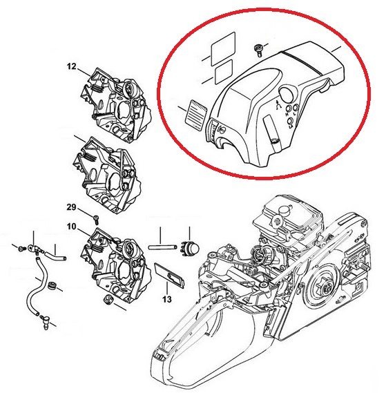 Carcasa filtru aer drujba compatibil Stihl MS 231, MS 251 [2]