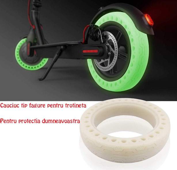 Cauciuc solid trotineta electrica verde florescent 8.5 Inch [3]