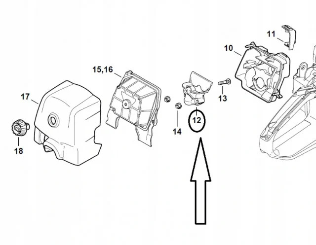 Conector filtru aer drujba compatibil Stihl MS 341, MS 361 [3]