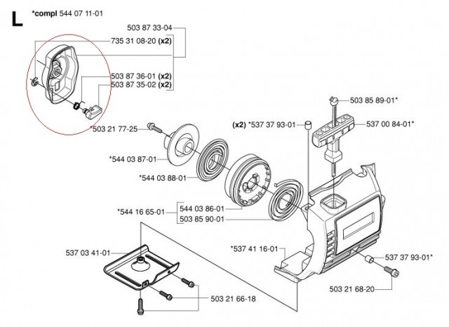 Cuplaj demaror motocoasa Husqvarna 125, 128, 323, 535 [2]