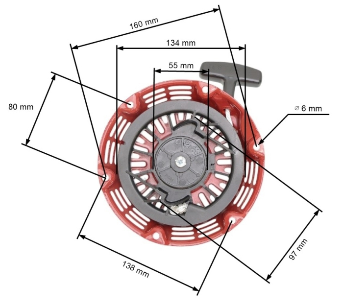 Demaror compatibil HONDA GX 160 / motoare chinezesti (fulie neagra) [1]