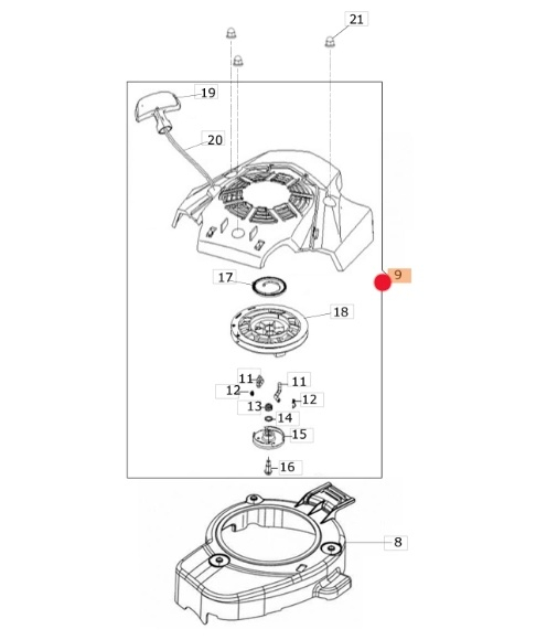 Demaror compatibil Oleomac Emak K805, Efco G53TK [2]