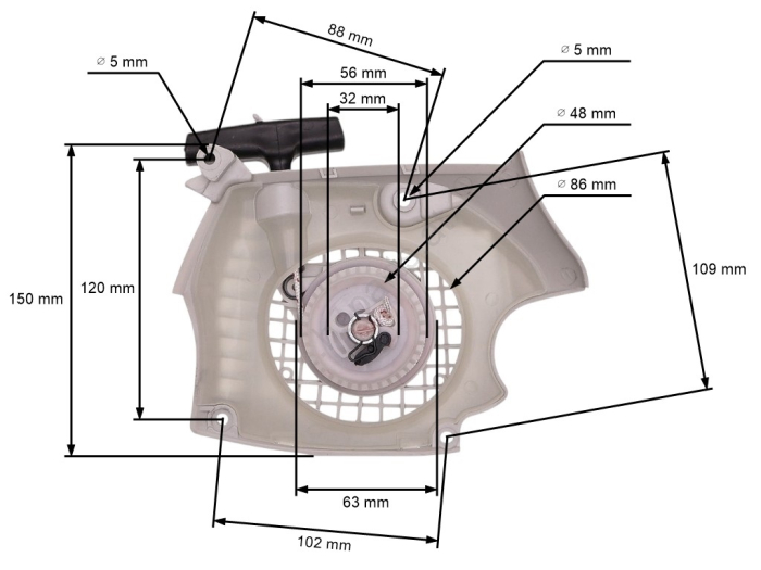 Demaror drujba compatibil Stihl MS 171, MS 181, MS 211 [1]