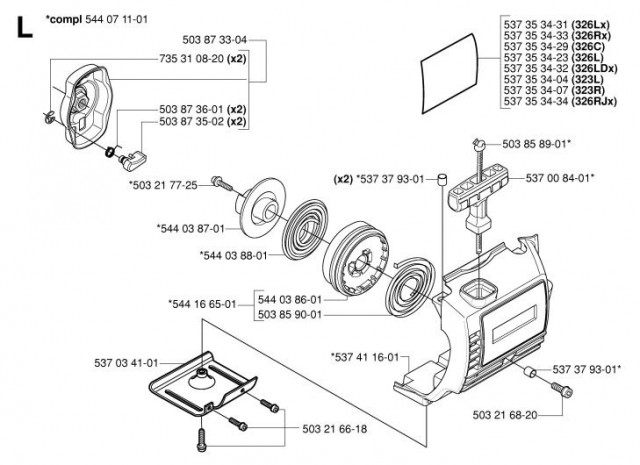 Demaror motocoasa Husqvarna 223, 323, 325 [3]