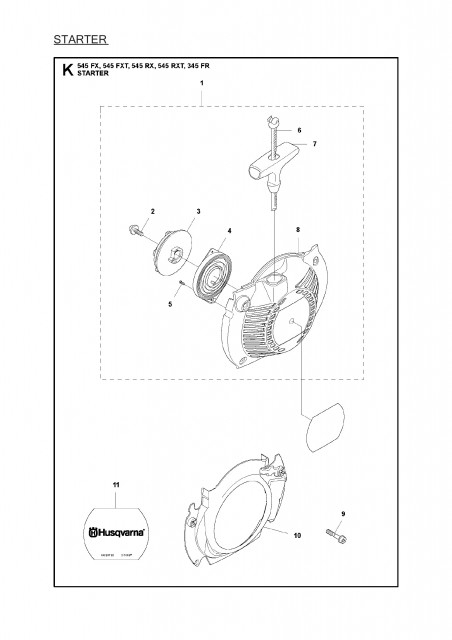 Demaror motocoasa Husqvarna 545RX, 545RXT [2]