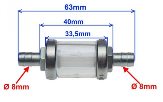 Filtru benzina scuter (model 4) 8mm [2]