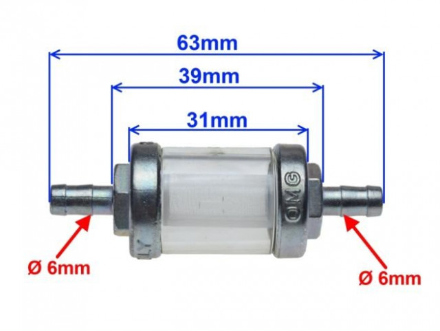 Filtru benzina scuter (model 5) 6mm [2]