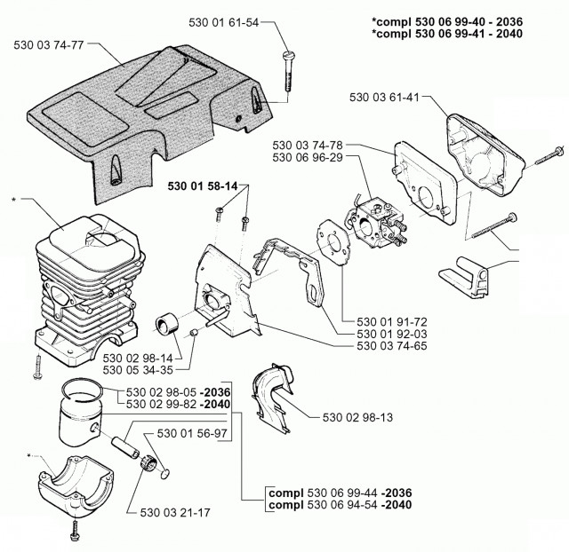 Kit cilindru drujba Husqvarna 136, 137 (cal. 2) [3]