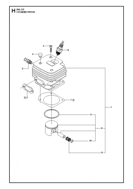 Kit cilindru drujba Husqvarna 268 50mm [2]