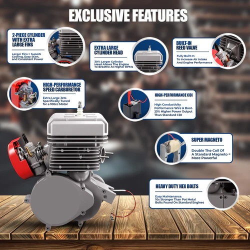 Kit motor bicicleta 100cc 2 TIMPI (Generatie noua) [2]