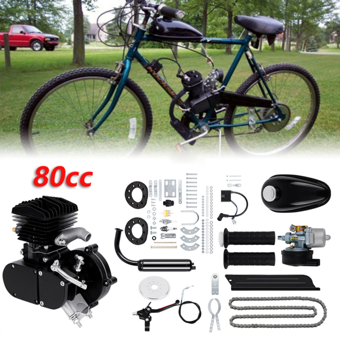 Kit motor bicicleta 80cc 2 TIMPI (Negru) [1]