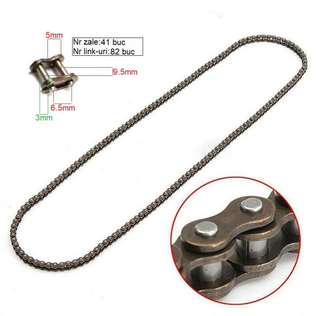 Lant transmisie pocket bike - zale mici (41 zale - 82 bolturi) [1]