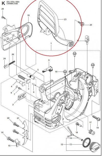 Maner frana drujba Husqvarna 135, 140, 435, 440 [2]