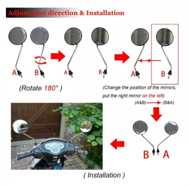 Oglinzi moto / Atv (rotunde) Ø10mm [3]