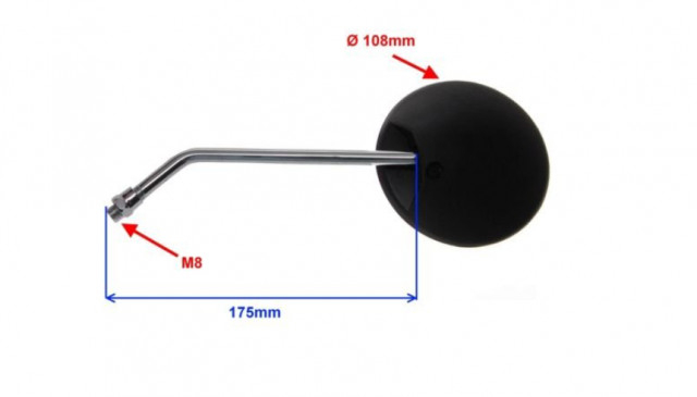 Oglinzi scuter rotunde negre [2]