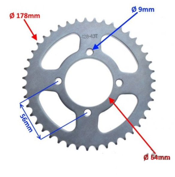 Pinion lant 428, 43 dinti Yamaha YBR 125cc [2]
