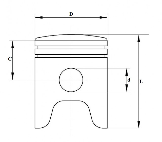 Piston Piaggio Skipper 55mm (2T 125cc) Meteor [2]