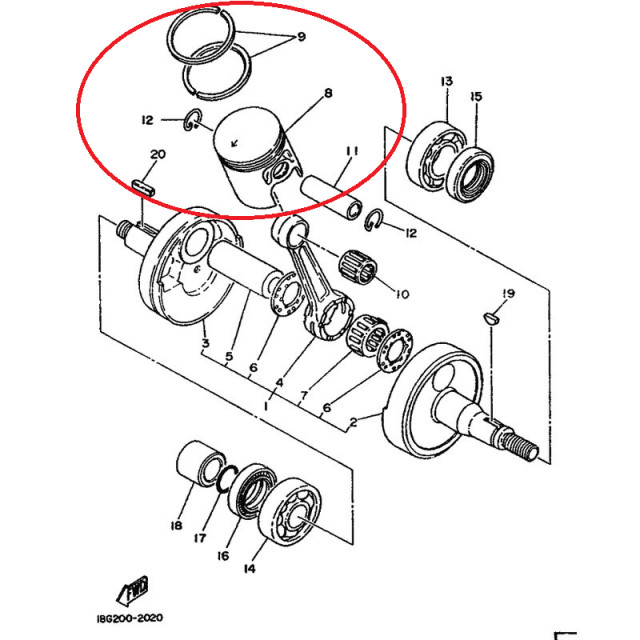 Piston scuter 2T 125cc Yamaha DT 56mm (h 66mm) [3]
