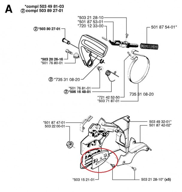 Placa lama Husqvarna 51, 55 [2]