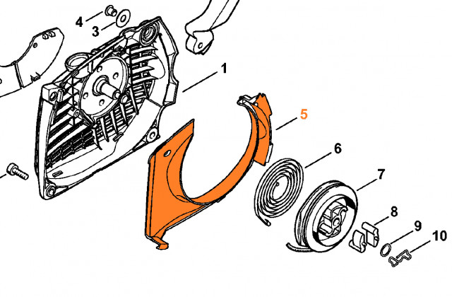 Plastic demaror drujba compatibil Stihl MS 261 [2]