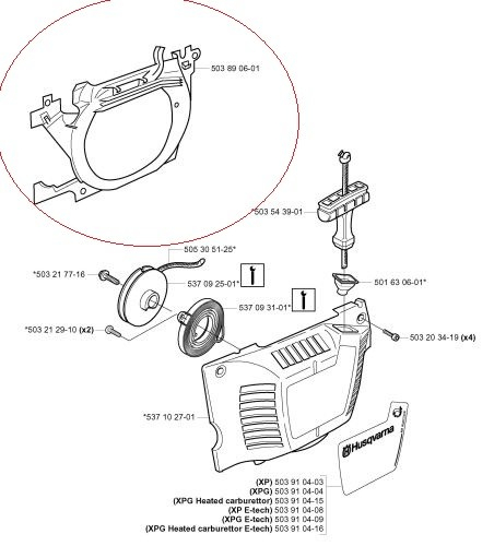 Plastic demaror drujba Husqvarna 350, 345, 340 [2]