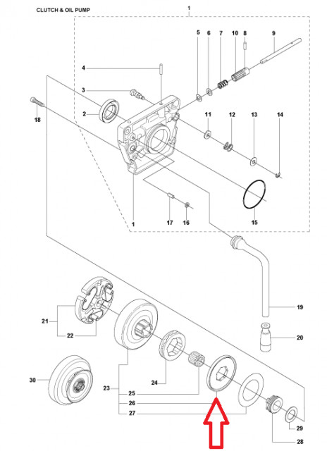 Protectie praf ambreiaj drujba Husqvarna 61, 268, 272 [2]