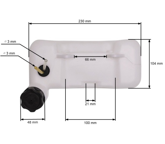 Rezervor benzina motocoasa chinezeasca 33cc, Ruris [1]