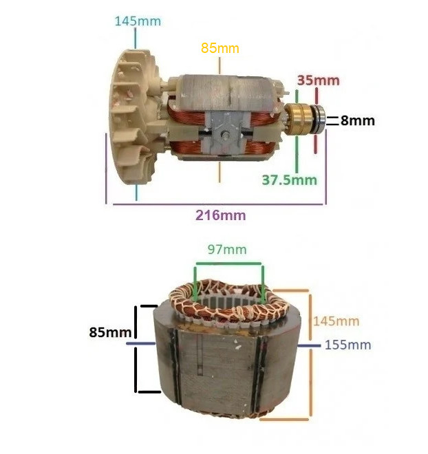 Rotor generator 2 - 5 kw (Gx 160, 168F etc) Cupru (Monofazic) [3]