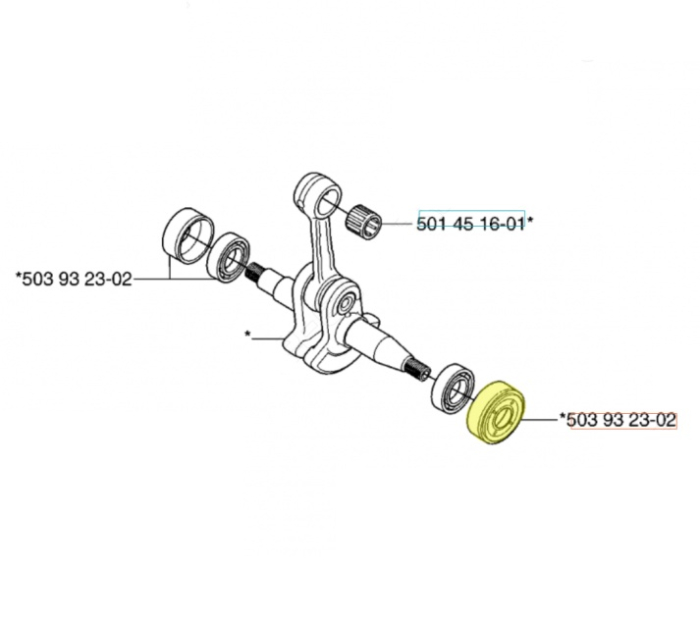 Rulment cu simering drujba Husqvarna 340, 345, 350 (cal. 1) / set [2]