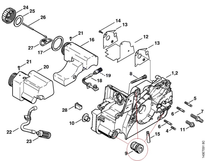 Set amortizoare drujba compatibile Stihl MS 170, MS 180, 017, 018 (3 Buc) [2]