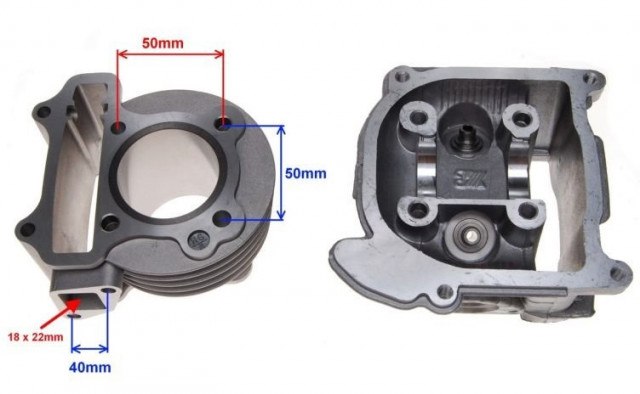 Set motor + chiulasa scuter 4T 80cc GY6 [2]