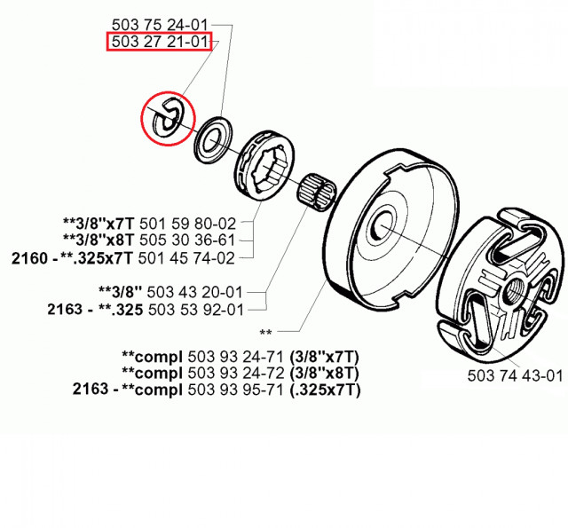 Siguranta oala ambreiaj drujba Husqvarna (8x16mm) [3]