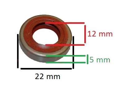 Simering motocoasa compatibil Stihl Fs120, Fs200, Fs250 (12 x 22 x 5) - metalic [2]