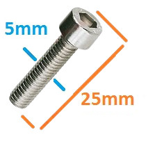 Suruburi motocoasa 5mm x 25mm (set 4 Buc) [2]