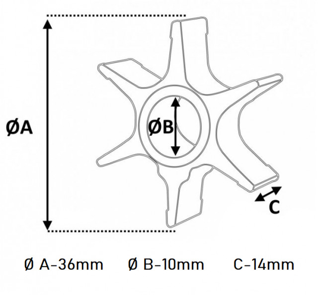 Turbina pompa apa motor barca Yamaha (6L5-44352-00) [2]