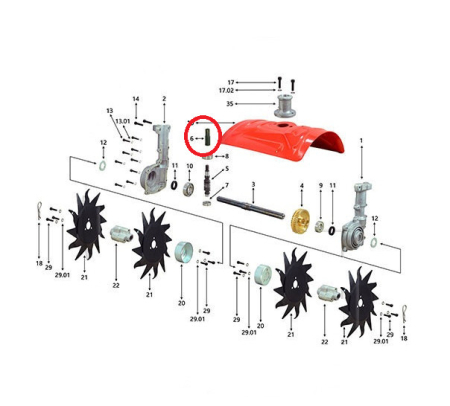 Adaptor transmisie "cultivator" pentru motocoasa compatibil Stihl Fs 120, Husqvarna 128 [1]