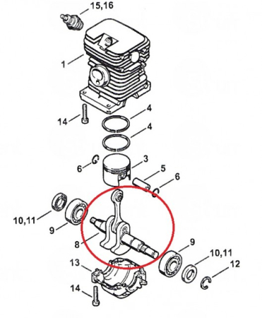 Ambielaj drujba compatibil Stihl MS 180, 018, MS 191T TAIWAN [1]