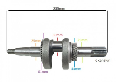 Ambielaj motosapa / motocultor (ax canelat Ø 25mm) 5 - 7 CP [1]
