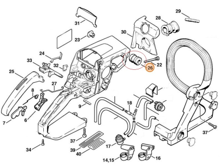Amortizor drujba compatibil Stihl MS 290 - MS 390, 029-039 (cauciuc) [1]